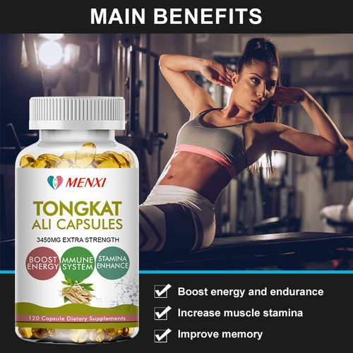HOT-TongkatAl LONGJACK GRADE A STRONGEST ROOT EXTRACT 200:1 120 Vegan capsules - Picture 7 of 9