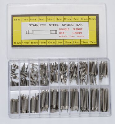 400x Watch Band Spring Bars Pins Double Flange Set