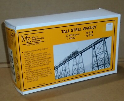 : Micro Engineering Co. ''Tall Steel Viaduct'' HO Gauge Kit #75-514 .. NIB