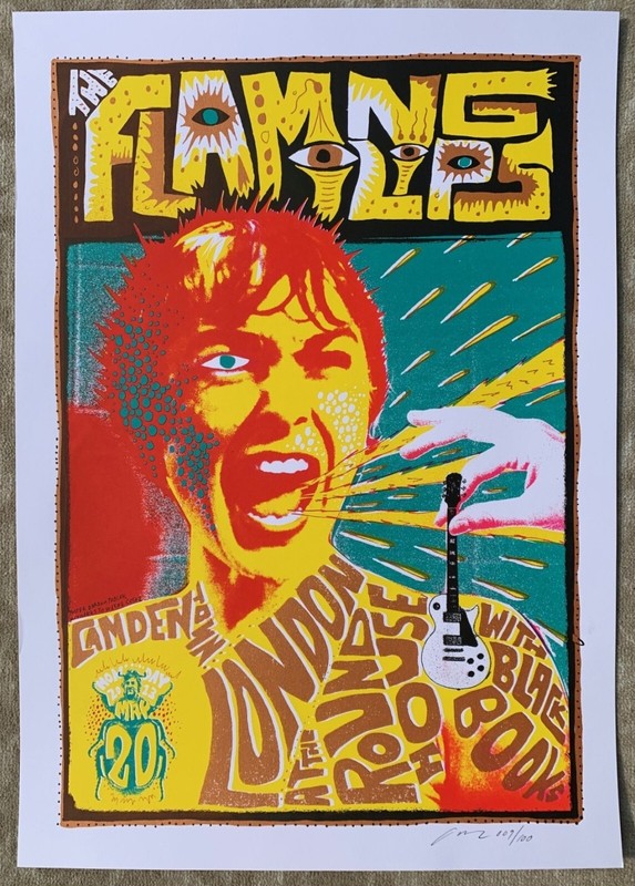 FLAMING LIPS Wayne Coyne PSYCHO Alfred Hitchcock London Rock Concert Poster