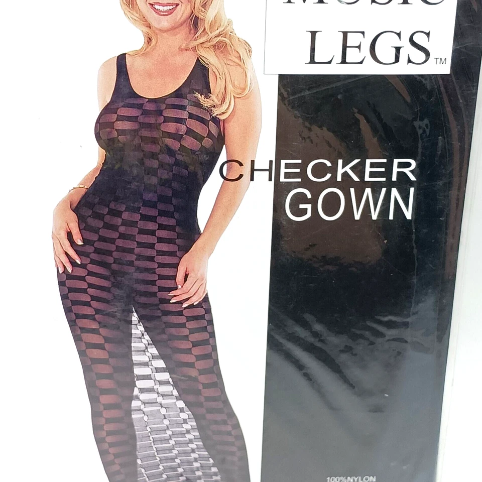 Музыка ноги сексуальный шашки платье тела чулки женщин один размер 100% нейлона черный новый - Изображение 3 из 4