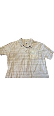 Lifted Research Group Men s Shirt Tan Beige Short Sleeve Button Up 2XL XXL (788)