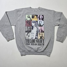 Taylor Swift The Eras Tour Crewneck Sweatshirt Gray Size Large