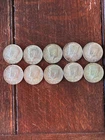 (10) Lot Kennedy Half Dollars 40% Silver Coins 1967-1968