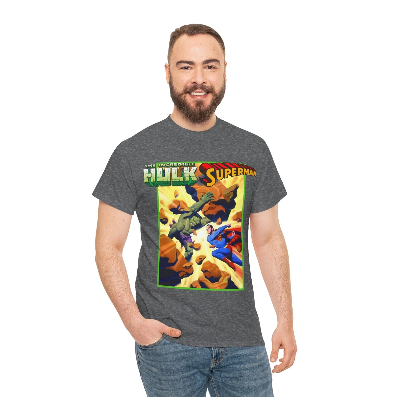 Hulk Vs Superman T-Shirt - Steve Rude Art - DC Comics & Marvel 90s Crossover