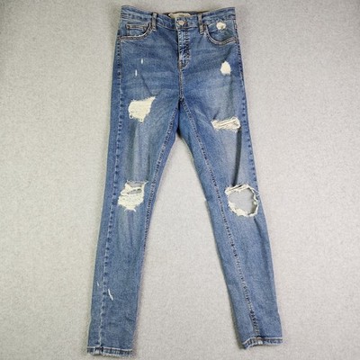 Topshop Moto Jamie Jeans Womens 30x32 Blue Denim Streetwear High Rise Skinny