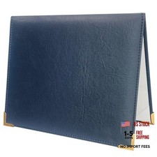 7"x9" Smooth Padded PU Diploma Cover Certificate Holder with 4 Metal Navy