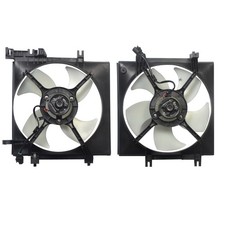 2PCS Radiator Condenser Cooling Fan Assembly For 2005-2014 Subaru Outback Legacy