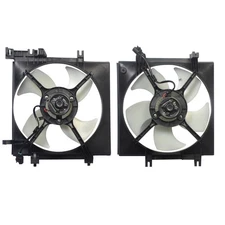 2PCS Radiator Condenser Cooling Fan Assembly For 2005-2014 Subaru Outback Legacy