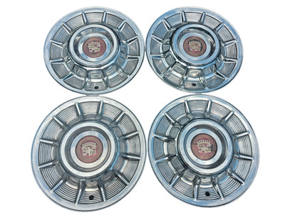 1957 Cadillac OEM Wheel Covers Set of 4 Stunning Original Chrome Rare Survivor