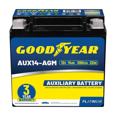 Goodyear Group 400 12V 14 AH, 22RC, 200 CCA Platinum AGM Auxiliary Battery