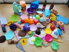 LOT of Plastic Toy Fake Food Plates Utensils Misc Play Kids Children Pretend