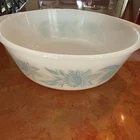 Vintage Glasbake AQUA BLUE THISTLE Round Casserole Dish J 514 2 Qt. Usa Made