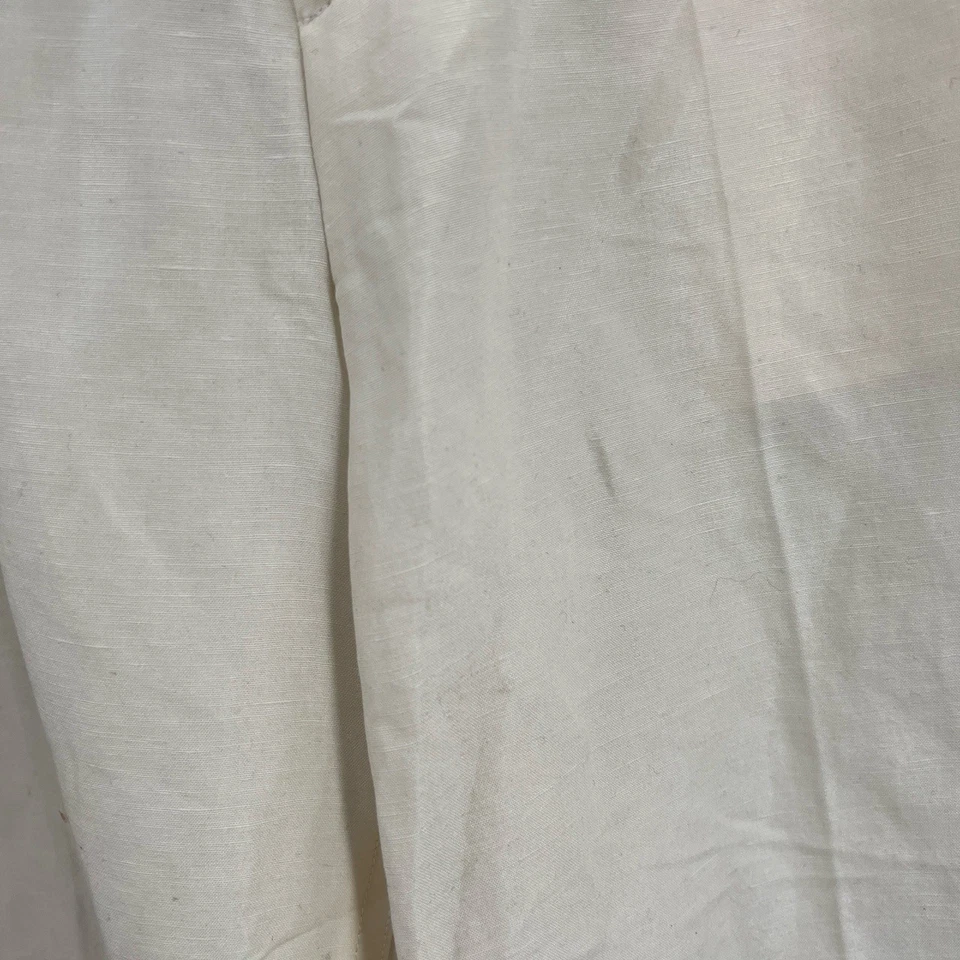 Ralph Lauren Purple Label Jamie Pants Cream Linen Silk Shimmer Wide Leg Approx 8 - Image 3 of 4