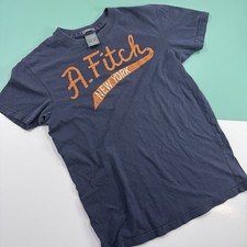 Abercrombie  Fitch Muscle T Shirt Adult S New York Spell Out Orange Big Stitch