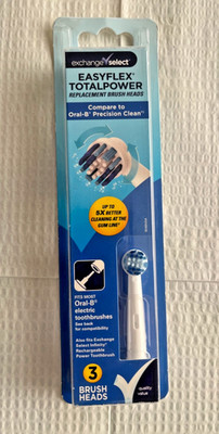 Easyflex Total Power Replacement Toothbrush Heads For Electric Oral B, 3 Pack,