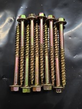 COACH SCREW HEX FLANGE HEAD YELLOW ZINC SLEEPER SCREWS TURBO 6 x 70mm (10)
