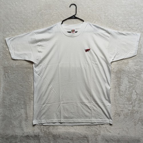 Red Wing, Vintage Red Wing Shoes Logo T Shirt Embroidered XXL White FOTL Heavy Cotton NWOT
