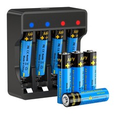 Battery Charger with 4 Pack AAA 4 Pack AA Lithium Batteries for Blink Camera,...