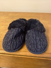 MUK LUKS Women's Suzanne Clog Slippers, Dark Blue Hard Bottom-small sz S