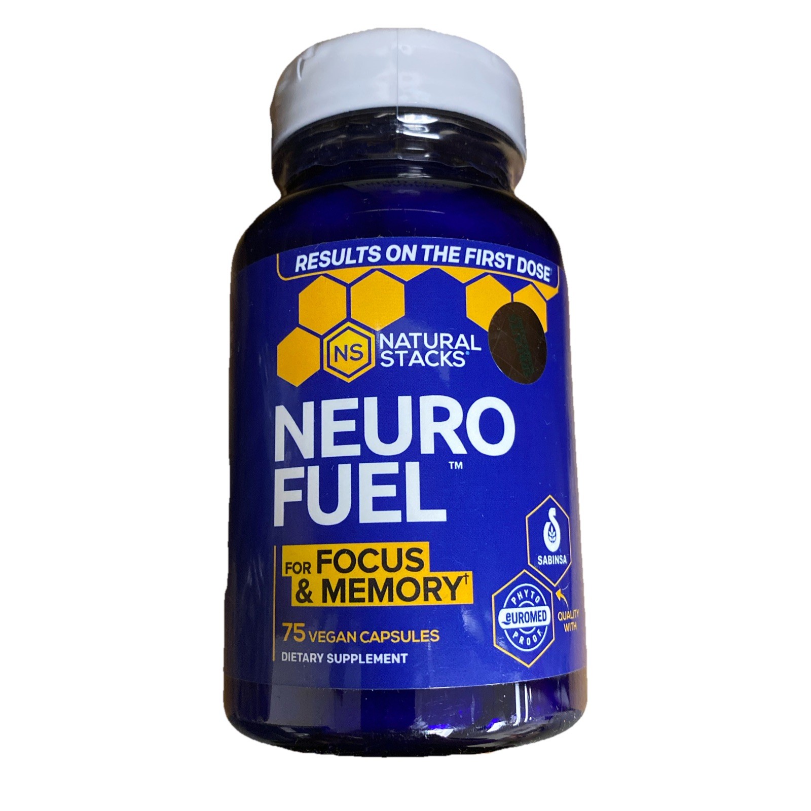 NATURAL STACKS NeuroFuel Nootropic Brain Support, 75 Vegan Capsules Exp 1/2027
