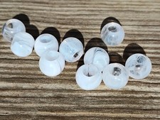 100 pcs White Smoke Smooth Acrylic Ball Spacer Beads   10mm   Large Hole: 4.8mm