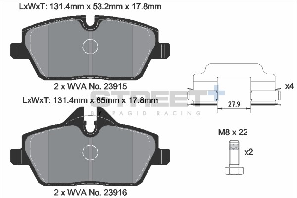 BremsbeläGe Mini Mini Cabrio (R57) Cooper Baujahr 12/08-07/10 KW 88 PS 120 - Pag-image