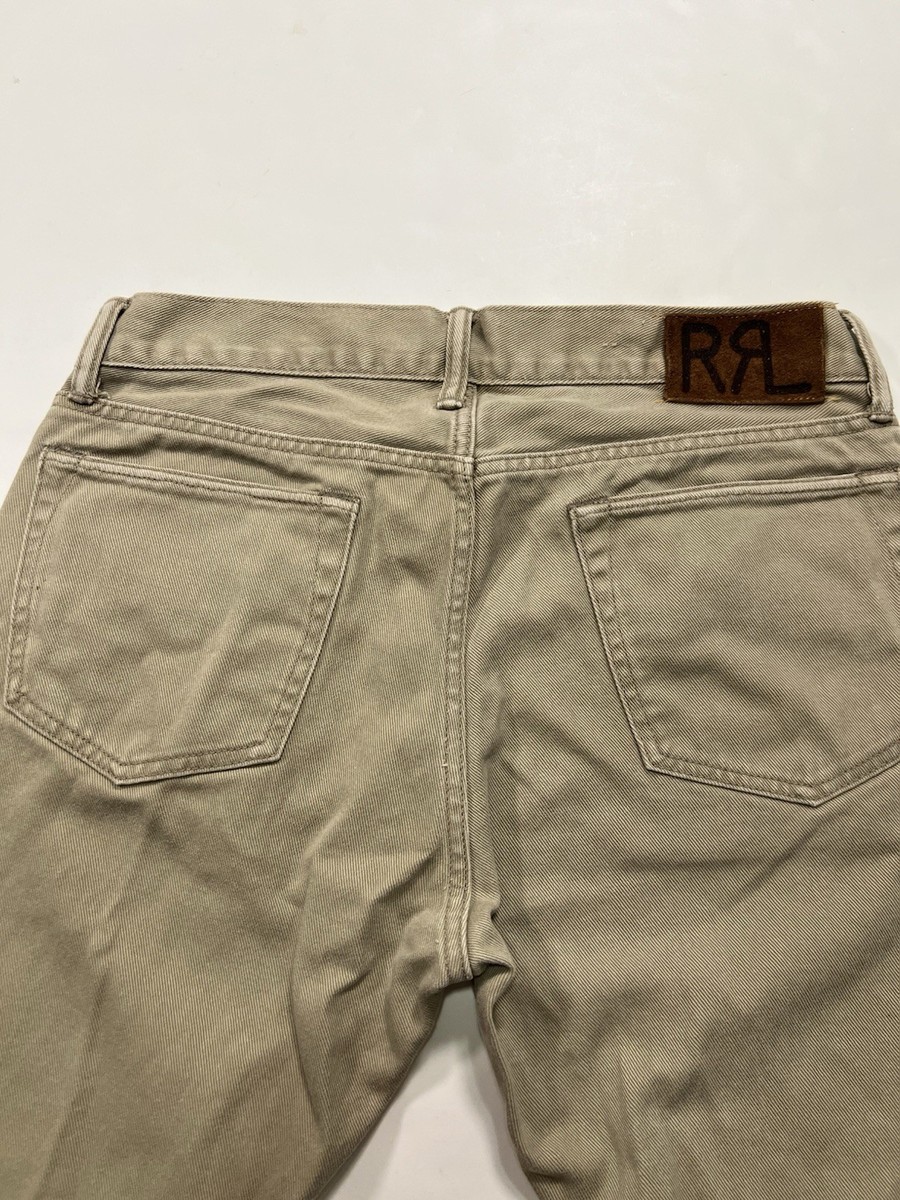 RRL Ralph Lauren 32x32 Slim Fit Beige Tan Bull Denim Sanforized