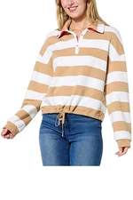 G by Giuliana Women's Americana Knit Pullover Top Camel/White