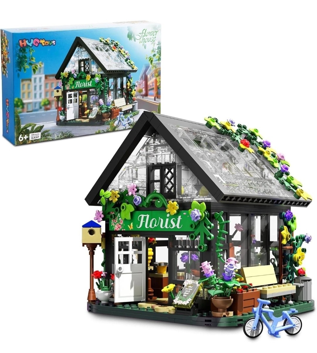 SEALED Flower House Brick Building Set LED Lights Florist Shop 625 Pieces Box8