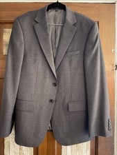 JOS A BANK mens gray grid 100 WOOL sport coat suit jacket blazer SLIM FIT 40 S