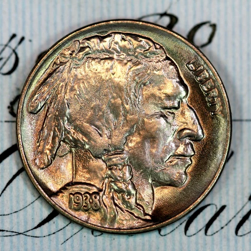 * 1938-D/D * PRISITNE+ GEM BU MS BUFFALO NICKEL * FROM ORIGINAL COLLECTION