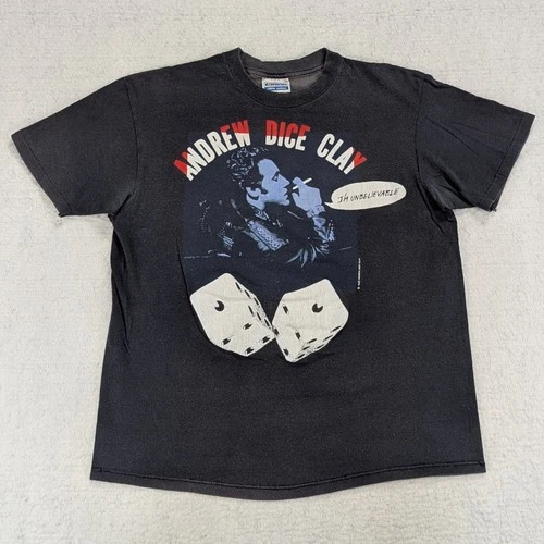Vtg 80s ANDREW DICE CLAY Single Stitch T-Shirt Men's Small 1 1980s vintage concert t-shirt, vintage, size S, single stitch, B+ condition