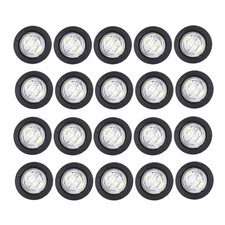2Set LED Side Marker Light 12V Truck Trailer Round Bullet Warm White Waterproof