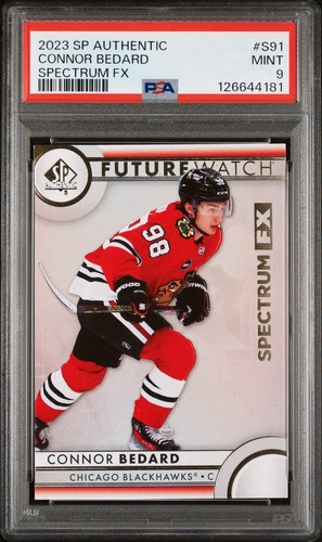 SP 2023 AUTÉNTICO SPCTRM FX #S91 Connor Bedard Rookie RC PSA 9 POP 18 - Imagen 1 de 3
