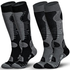 Unisex Merino Wool Ski Socks, Knee High Thermal Warm Cushioned