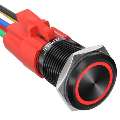 #ad apiele 16mm latching push button switch 12v dc on off black shell with led angel $13.15