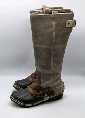 SOREL SLIMPACK TALL 8 EQUESTRIAN Riding Rain Waterproof RARE Gray