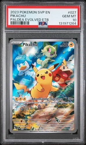 2023 POKEMON SVP EN-SV PALDEA EVOLVED ETB PROMO #027 PIKACHU PSA 10