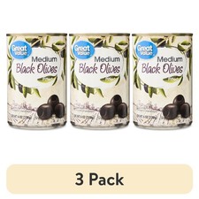 Pitted Black Olives Medium Size 6 oz Can 3 Pack