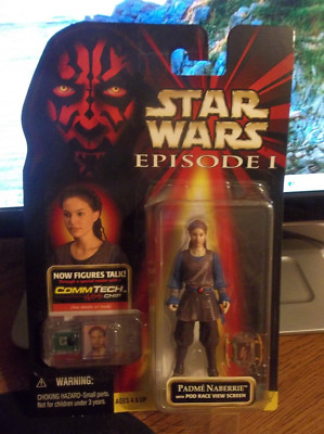Star Wars Episode 1 TPM Padme' Naberrie with Pod Race Screen ''NOT MINT''