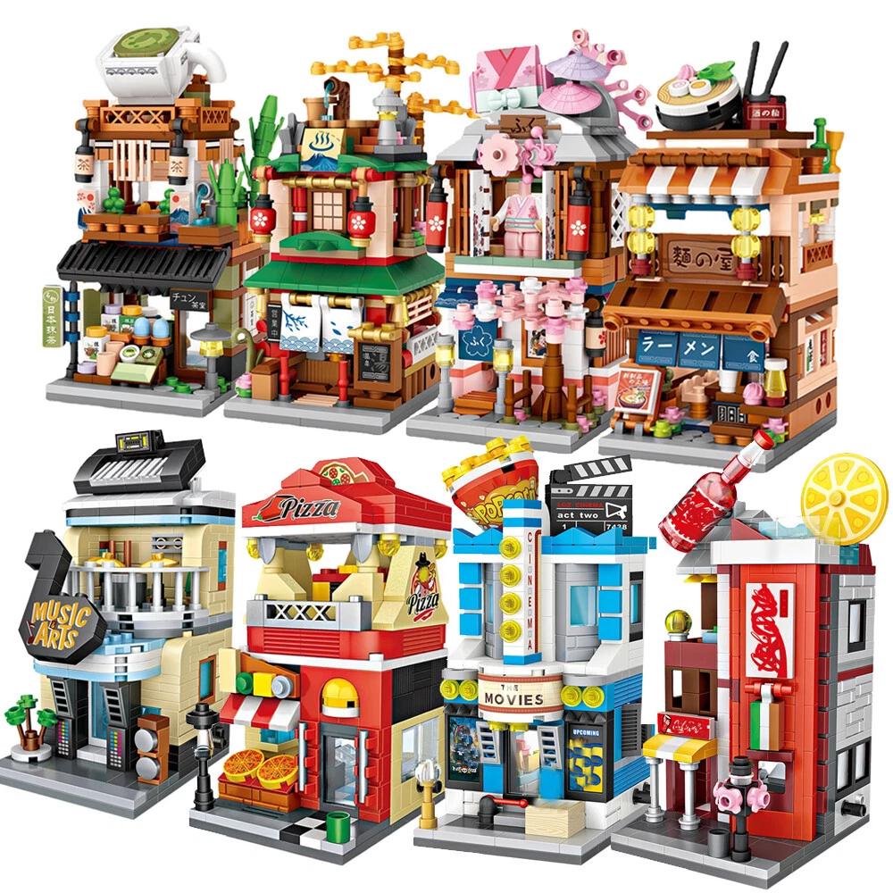 TOYGA Japanese Street Ramen Shop Street View Building Kit, 412Pcs City  Modular Building House Architecture Toy Compatible with Lego