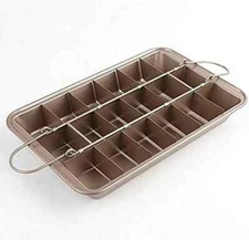 Brownie Pan w/ Dividers Non-Stick Durable Dishwasher Safe 12.2" x 7.9" x 2" NEW