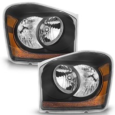 Weelmoto Pair Headlights For 2004-2005 Dodge Durango Chrome Headlamps Leftright