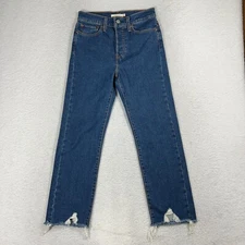 Levi's Wedgie Straight Button Fly Denim Blue Jeans Women 27x26 (27.5x26.5) EUC