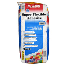 Image of Mapei Super Flexible Adhesive - Wall and Floor Adhesive - Grey - 20kg