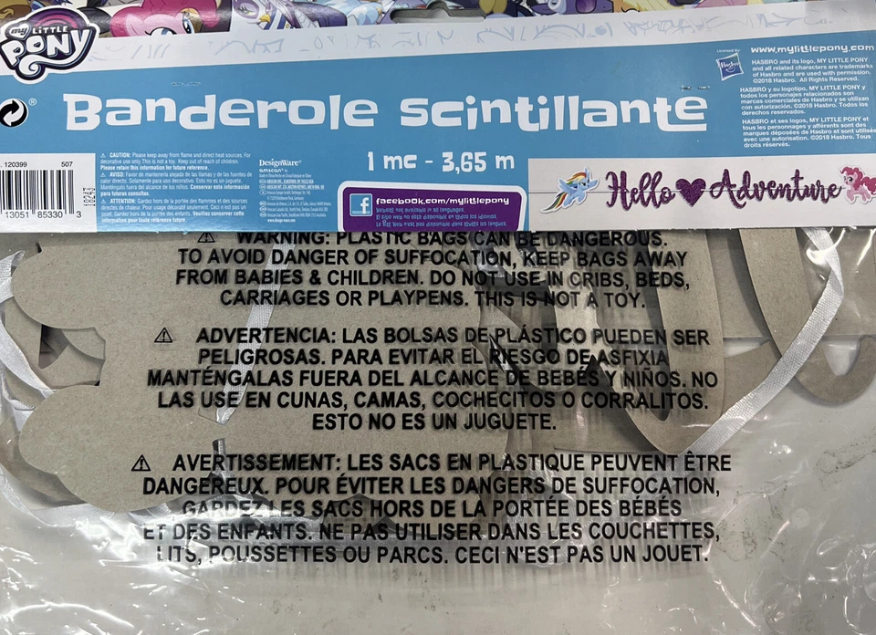 My Little Pony Purple Glitter Banner - Image 2 of 2