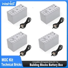 4PCS MOC Rechargeable Battery Holder Case Power Up Car Train Building Block 8878