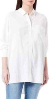 S.Oliver Twill-Bluse Aus Viskosemix Hemdbluse Mit Kragen Weiß Gr. 38 Damen Neu
