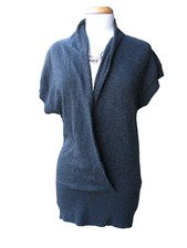 NWOT 198 BANANA REPUBLIC Gray Cashmere Stretch Sweater Athleisure Tunic Top M